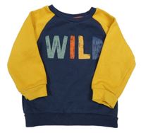 Tmavomodro-okrová mikina s nápisom Primark