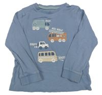 Modrošedé triko s dopravními prostředky F&F