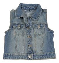 Modrá rifľová vesta OVS