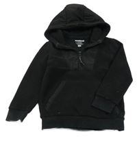 Čierna fleecová mikina s šusťákem a kapucňou F&F