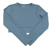 Modrošedé športové crop tričko F&F