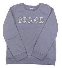 Levandulová mikina s nápisom s kvetinami LaRedoute