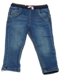 Modré teplákové rifle s úpletovým pasem F&F