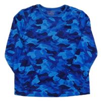 Modré army plyšové pyžamové triko Primark