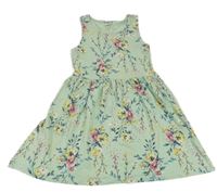 Svetlozelené kvetované bavlnené šaty Page One Young