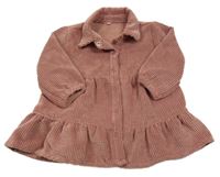 Staroružové rebrované zamatové prepínaci košeľové šaty Zeeman