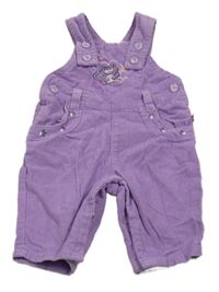 Levandulové manšestrové laclové kalhoty s kočkou Ergee