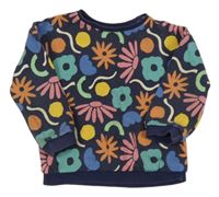 Tmavomodrá kvetovaná mikina F&F