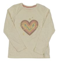 Béžové tričko so srdcem a nápisom Primark