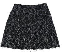 Čierna trblietavá čipková sukňa Next