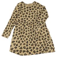 Hnedé bavlnené šaty s leopardím vzorom H&M