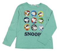 Zelené melírované triko se Snoopym H&M