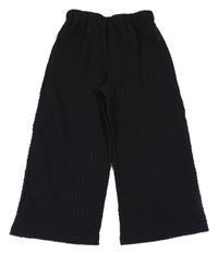 Čierne rebrované široké nohavice H&M