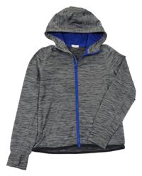 Sivo-čierna melírovaná športová prepínaci mikina s kapucňou H&M