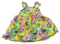 Žlto-farebné kvetované ľahké šaty Primark