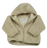 Smetanová huňatá propínací mikina s kapucí Primark