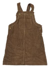 Hnedé na traké menšestrové šaty s vreckom Nutmeg