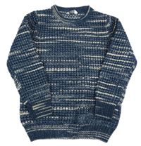 Tmavomodrý melírovaný sveter Primark