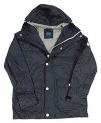 Tmavomodrá nepromokavá jarná bunda s kapucňou Next