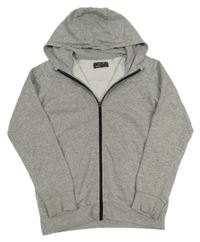 Šedá melírovaná propínací mikina s kapucí Next