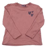 Staroružová mikina so srdiečkami Lupilu