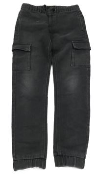 Antracitové teplákové rifle s kapsami alive