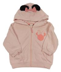 Svetloružová prepínaci mikina s Minnie a kapucňou H&M