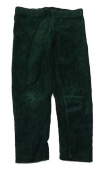 Tmavozelené rebrované zamatové tregíny