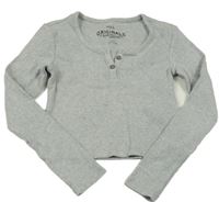 Sivé crop rebrované tričko M&S