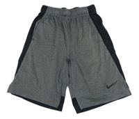 Šedo-černé sportovní kraťasy s logem Nike