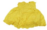 Žlté šaty s madeirou Benetton