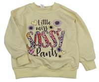 Žltá ľahká mikina s nápisom