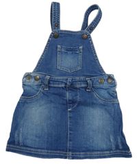 Modré na traké rifľové šaty