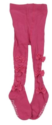 Růžové punčocháče s mašličkami 