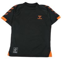 Čierne športové funkčné tričko s logom Hummel
