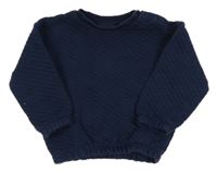Tmavomodrá rebrovaná mikina F&F