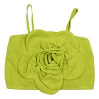 Zelený crop top s 3D květem shein