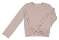 Svetloružové crop tričko H&M