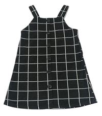 Čierno-biele kockované šaty s gombíkmi F&F
