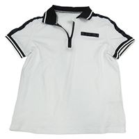 Bielo-čierne polo tričko Shein