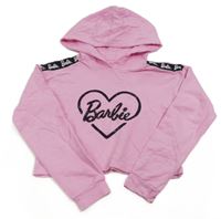 Ružová crop mikina s kapucí - Barbie
