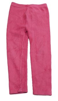 Ružové rebrované zamatové legíny Tu