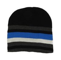 Černo-šedo-bílo-modrá čepice 