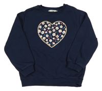 Tmavomodrá mikina so srdcem C&A
