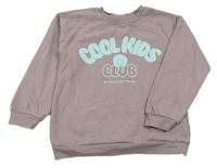 Starofialová mikina s nápismi a smajlíkom George