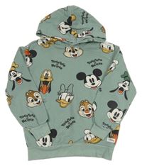 Zelená mikina s Mickeym a kamarády a kapucí H&M