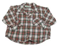 Bílo-zeleno-červená kostkovaná košile 