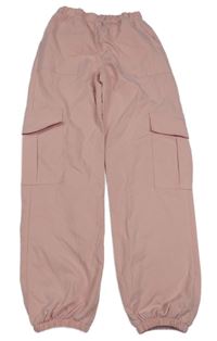 Ružové cargo cuff nohavice Shein