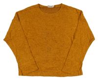 Medový melírovaný ľahký sveter Name it