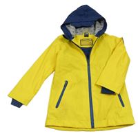 Žlto-tmavomodrá vodeodolná zateplená bunda s kapucňou Pocopiano